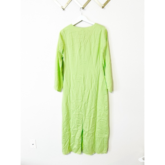 NWT Mara Hoffman Naliyah V-Neck Pullover Sheath Midi in Key Lime Green Size 6 - Picture 5 of 7